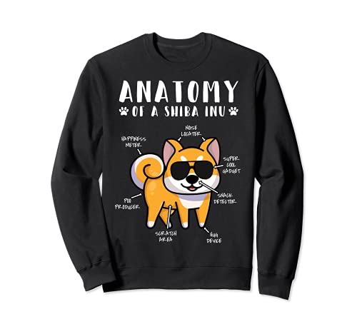 Anatomy of a Shiba Inu Anatomía Kawaii perro Sudadera