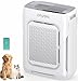 Dhyala Luftreiniger Allergiker Air Purifier HEPA Luftfilter mit waschbarem Doppelfilter, CADR 450m³/h, Smart WiFi, 20dB Schlafmodus, AQI Anzeige, Aroma, Timer, gegen Staub Pollen, Haustiere & Raucher