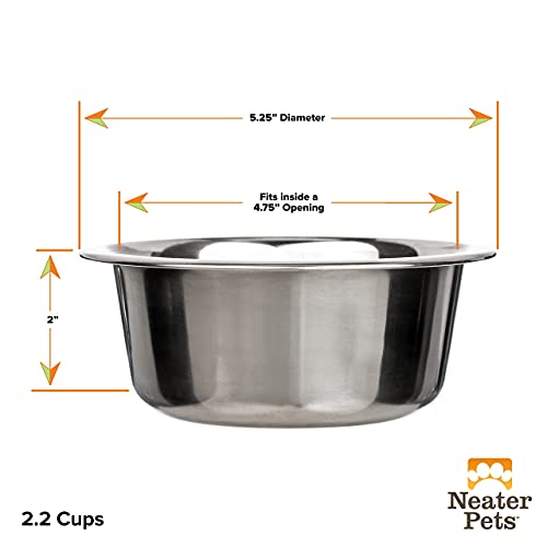 Neater Pet Brands Stainless Steel Dog And Cat Bowls - Neater Feeder Deluxe Or Express Extra Replacement Bowl (Metal Food And Water Dish) (2.2 Cup) #TOP1