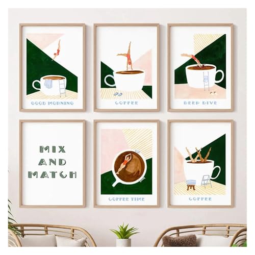 Cuadro de café moderno en lienzo abstracto: decoración de pared 20x30cm 3