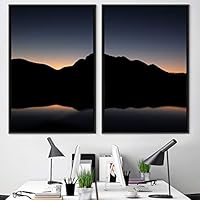2 Piece Framed Canvas Wall Art Sunset in The Mountains Canvas Prints Home Artwork Decoration for Living Room,Bedroom - 16
