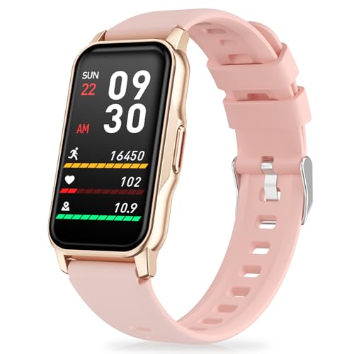 Health Fitness Tracker, Smart Watch with 24/7 Heart Rate Blood Oxygen Blood Pressure Sleep Monitor, IP68 Waterproof Step Calorie Counter Pedometer Activity Trackers for Android&iPhone Women Men Pink