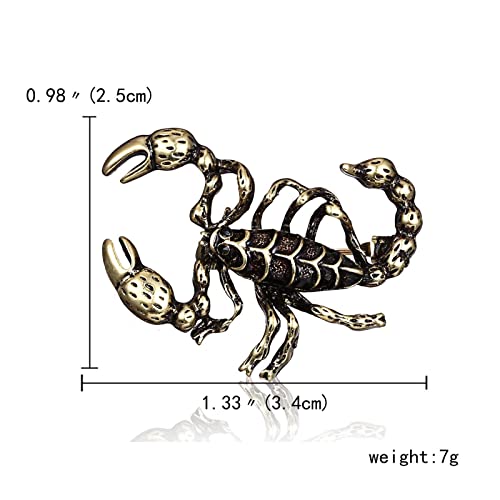 Image of Scorpion Enamel Pin Black Gold Scorpion Insect Brooch Personality Corsage Bouquet Lapel Pin Scarf Shawl Decoration Accessories for Women Men