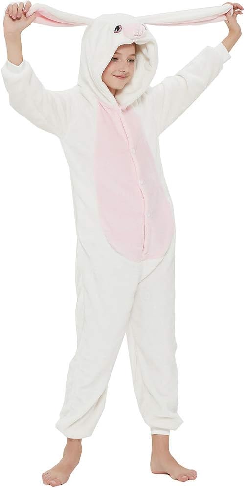 Easter Bunny Onesie Kids Rabbit Animal Unisex Girls Onepiece Pajamas Halloween Cosplay Party Costume - Image 4