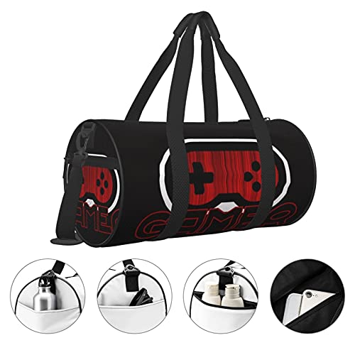 Red Gamer Sport Gym Duffle Travel Bag for Men Women Small Duffel Bag for Sports,Gyms and Weekend Getaway