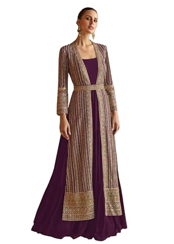 Costume indien Georgette brodé pour rayonner lors des fêtes et cérémonies chic