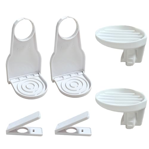 SPANSEE 2 Sets Laundry Detergent Dispenser Cup Holder Laundry Detergent Cup Holder with Drain Holder Compatible with Tide Arm Hammer Xtra All Purex Persil