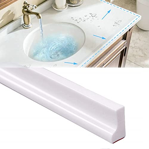 Qydkwk 39 Inch Shower Dam Shower Threshold Collapsible Water Barrier Self-Adhesive Shower Water Stopper Splash Guard Keeping Dry And Wet Separation For Bathroom And Kitchen (White) #TOP4