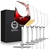 Chouggo Wine Glasses Set of 6 Hand Blown Crystal Red Wine or White Wine Glass 15Oz Hand Crafted by Artisans Gifts for Women Men Wedding Anniversary Christmas Birthday