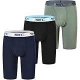 JINSHI Men's Underwear Long Leg Boxer Briefs Bamboo Boxer Soft Classic Performance Undies 8'-9'...