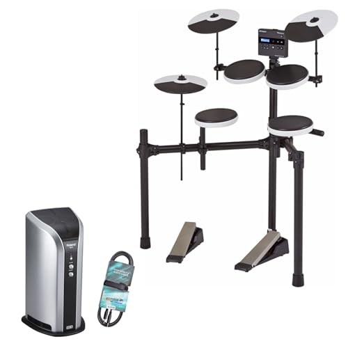 Roland TD-02K E-Drum elektronisches Schlagzeug mit PM-03 Drum-Monitor und keepdrum GC075 Stereo-Klinkenkabel