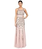 Ärmellos Adrianna Papell Damen Sleevless Illusion Yoke Gown with Godets Kleid, Eisflieder, 34