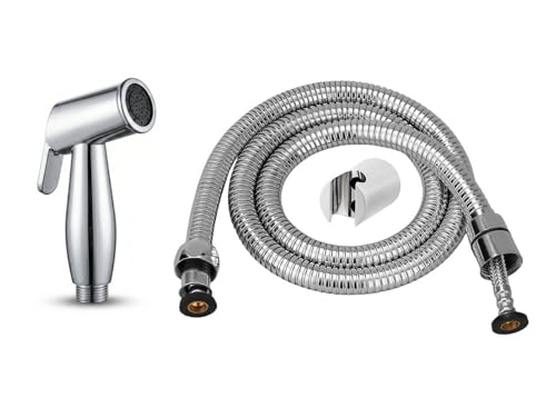 Image of MHS High Pressure Jet Spray for Toilet | Health Faucet Set with Hand Shower Gun & 1M SS Hose Pipe | Bathroom Toilet Jet Spray for Hygiene Cleaning | Toilet Gun for Western Toilet (Parrot Abs)