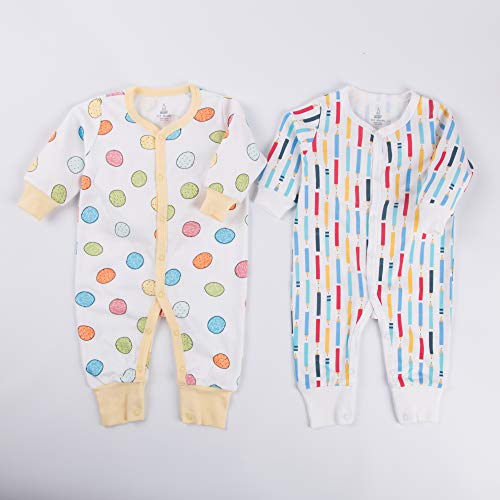 2-Pack Cotton Footless Long Sleeve Romper Jumpsuit Sleep and Play2