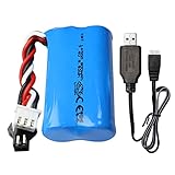 KBT RC Car Replacement Battery: 7.4V 800mAh Rechargeable Li-ion Battery with SM -2P Plug & Charging Cable for RC Cars