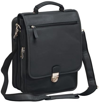 The Reporter Vertical Leather Briefcase (Bellino) - BLACK by Superdeals Store