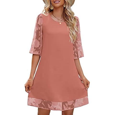 LookbookStore Summer Dresses for Women 2024 Sleeves Shift Dress 2024 Cute Summer Dresses for Women Wedding Guest Dresses Cocktail Dresses for Women Evening Party Fall Dress 2024 Size XL Cover