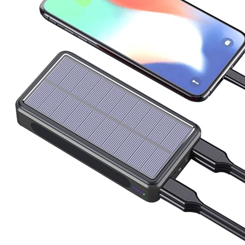Batería externa solar | Batería externa solar para teléfono móvil – Carga hasta 4 dispositivos. Batería 20000 mAh impermeable para picnic, senderismo, camping,
