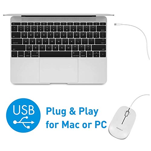 Macally Wired Computer Mouse and an Ergonomic Laptop Stand, Relieve Pressure Off Your Body
