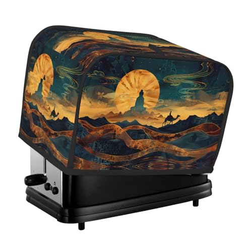 Copertura per tostapane a 2 fette, con tasche per piccoli elettrodomestici da cucina, protezione dalle impronte digitali, lavabile in lavatrice