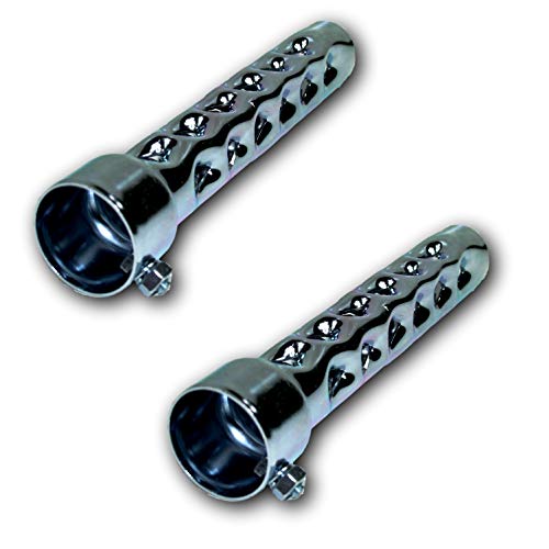 KUSTOM66 010007K66-2 set med 2 killer ca 40 mm x 200 mm universal dB-ätare för 1,3/4 tum motorcykel krömmer eller avgasrör