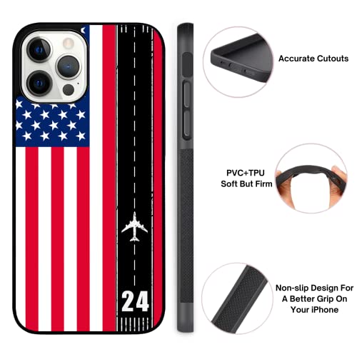 Airplane Runway American Flag Pilot Airport Travel Aviation Case - Compatible With Iphone 14 13 12 11 X Xs Xr 8 7 6 6S Plus Mini Pro Max - (12 Pro Max) #TOP2