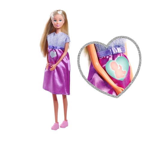 Simba Steffi Love Welcome Baby 29 cm Schwangere Steffi mit Kind 12-teiliges Zubehör-Set für Rollenspiele Modepuppe mit Baby-Puppe 4 cm Spielzeug für Kinder ab 3 Jahre
