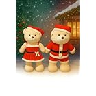 Urso Gigante Natalino de Pelúcia, 83cm, Mamãe e Papai Noel, Ideal para Decoração e Presente