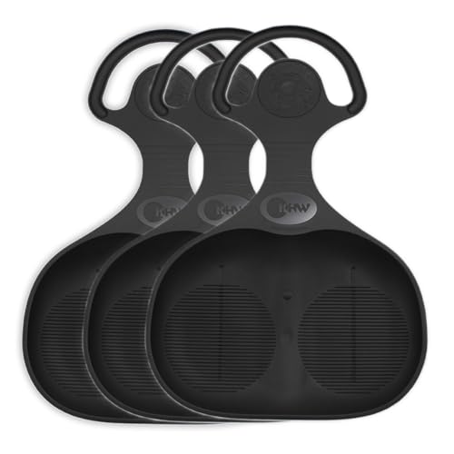 KHW Snow Glider Po-Rutscher | 3 Stück Schwarz | ergonomischer Schneerutscher | HDPE, kälte- & lichtbeständig | TÜV-geprüft, schadstofffrei | bis 90 kg belastbar, Made in Germany