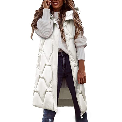 Gilet matelassé sans manches pour femme manteau polaire chaud à capuche taille M