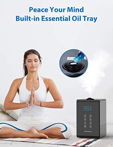 Elechomes Humidificateur d'Air Ultrasonique, 5.5L Top-Fill Humidificateur Bébé Maison Brume Chaude et Froide, Double Buse à 360°, 40 à 70 m² - SH8820