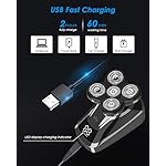 Electric Shavers for Men Bald Head Shaver LED Display 5-in-1 Faster-Charging 5D Floating Waterproof Electric Rotary…