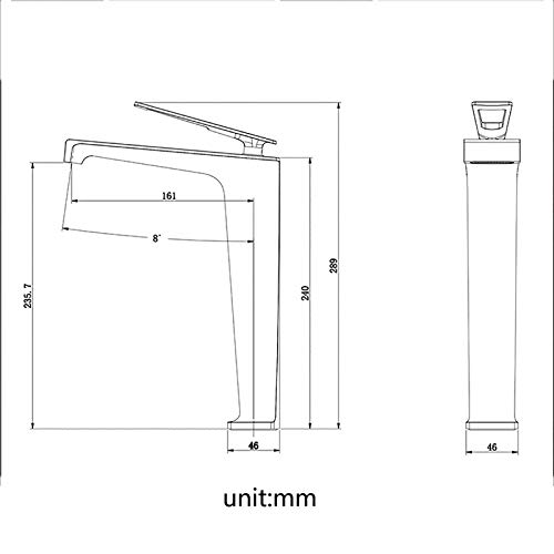 Robinet de lavabo de salle de bain en laiton mitigeur cascade monotrou