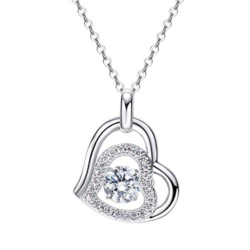 Collar de corazón de plata 925 con acabados de alta joyería