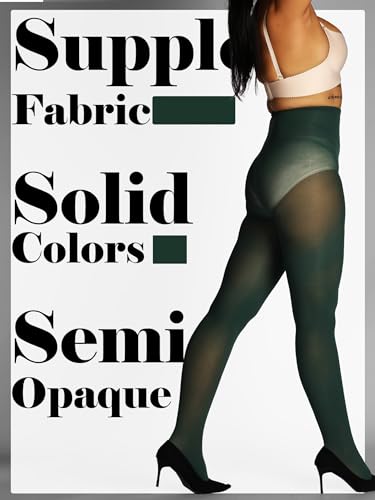 Image of HONENNA Semi Opaque Silky Women Pantyhose Tights, 20+ Colors Invisibly Toe Reinforced 60 Den Size A-E