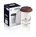 De'Longhi Taza de viaje de café caliente, doble pared térmica + tapa de silicona, 10 onzas, tema Globetrotter
