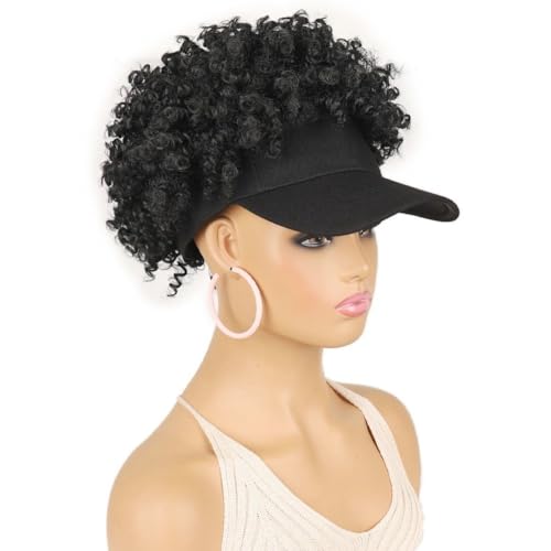 Casquette de baseball noire avec postiches pour femmes pressées