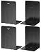 MaxGear Book Ends Universal Economy Bookends Non-Skid Heavy Duty Metal Books End, Bookend Pack, Book Stopper for Books/Movies/CDs/Video Games, 7 x 4 x 5.6 inches, Black (2 Pairs/4 Pieces, Large)