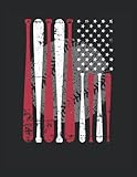 Baseball USA Flag: Notebook | Line ruled, Letter (8.5