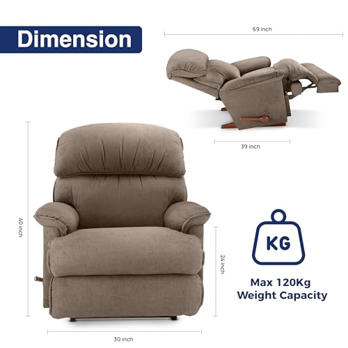 Image of LA Z BOY American Import Cardinal Single Seater Manual I-Clean Fabric Reclina Rocker Recliner Sofa | Premium Durable Iconic Comfort Home Design | Living Room Relax Seating Chair | I Hallendale Wicker