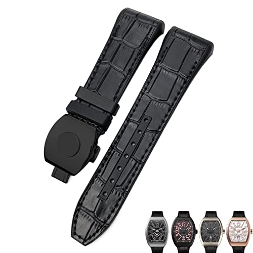Bracelet de montre Franck Muller 28 mm en cuir et silicone pour le quotidien des hommes