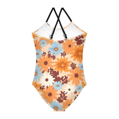 Flowers Floral Vintage Girls One Piece Swimsuit Beach Swimwear 208517152