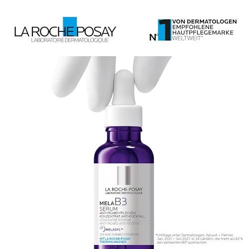 La Roche Posay Anti-Pigmentflecken-Serum für jede Haut, Mildert dunkle Flecken, Pigmentflecken, Altersflecken, Pickelmale, Anti-Rückfall-Wirkung, Mit Melasyl und Niacinamid, Mela B3, 30 ml