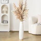 Ceramic Big White Floor Vase, 24' Tall Floor Vase, Large Decorative Flower Vases for Decor Living Room Modern Home Office Bedroom, Farmhouse, Glossy Glaze (24 Inch Tall)