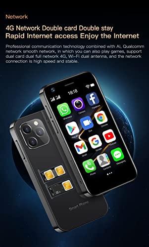 Rainbuvvy XS12 Mini Smartphone 4G LTE, 3" Display, 13MP, Rosa
