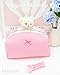 PAZIMIIK Cozy Makeup Bag Small Aesthetic Travel Zipper Cosmetic Pouch for Women Make Up Beauty Accessories Brushes, Stripe Hotpink
