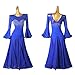 ZYDANC Blue,3XL,Modern Waltz Competition Costume Backless Ballroom Dance Performance Dresses Women's Tango Dancing Outfits