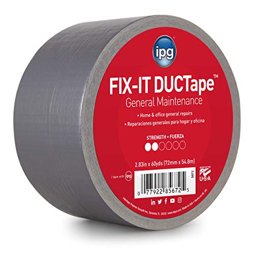 Image of IPG Fix-It DUCTape, General Maintenance Duct Tape, 2.83 inch x 60 yd, Silver (Single Roll)