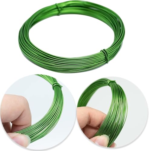 Image of Beadsnfashion 10 Meters Aluminium Craft Wire for Art & Craft, Jewellery Design, Wire Wrapping, Flower Decoration, Floral Arrangement and DIY Handmade Projects (Green, 1.5 MM)
