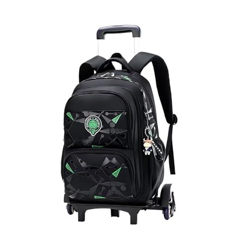 Rucksack Kinder Trolley Rucksack Jungen 10 Jahre Schulrucksack mit Rollen Teens Schultasche Jungen mit Rollen für Schulranzen mit Rollen Kinder 46x31x20cm